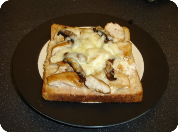 Chicken and Mushroom Open Face Melt With BBQ Mayo