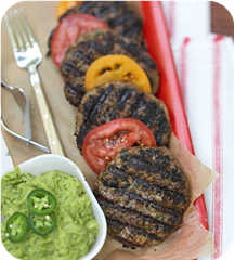 Grilled poblano chile burgers 