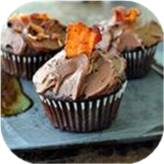 Dark Chocolate Bacon Cupcakes