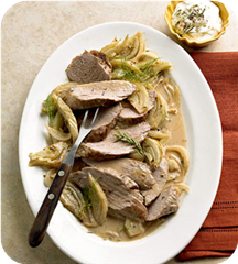 Sour cream-fennel pork tenderloins 