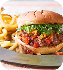 Southwestern shredded beef sandwiches 