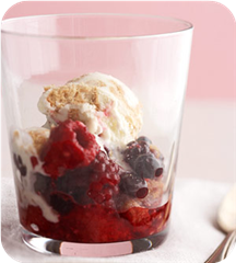 Grilled berry cobbler with graham cracker topper 