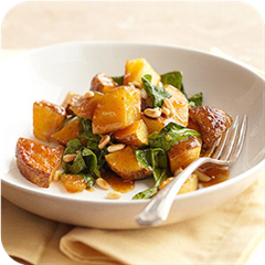 Roasted potato salad with chutney dressing 