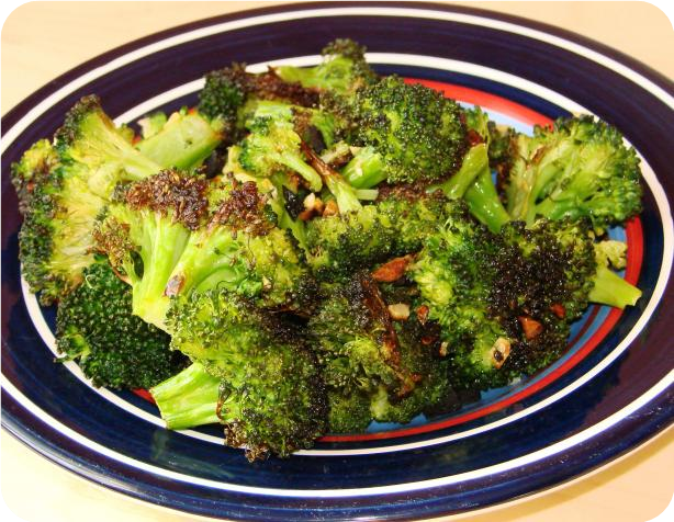 Garlic-Roasted Broccoli Drizzled With Balsamic Vinegar