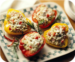 Barley-stuffed peppers 