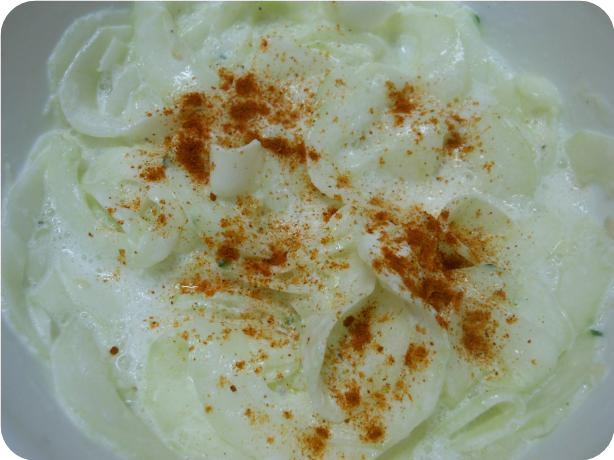Hungarian Cucumber Salad with Sour Cream Dressing
