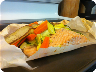 Parchment Baked Salmon for One