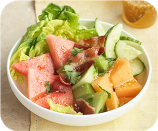 Melon Salad with Sweet Sesame Dressing