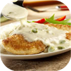 Crispy Chicken with Asparagus Sauce