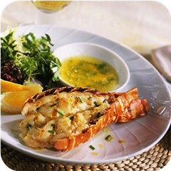 Lobster tails with chive butter 