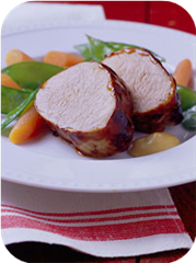 Peking pork tenderloin with dijon sauce 