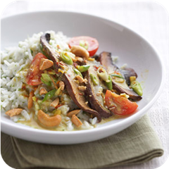 Portobello Curry with Green Rice