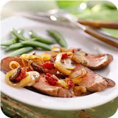 Steak with sauteed onions 