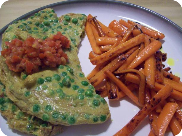 Curried Pea Frittata With Fresh Tomato Chutney