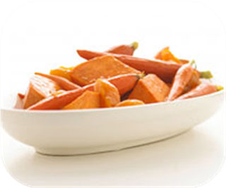 Maple-orange sweet potatoes and carrots 