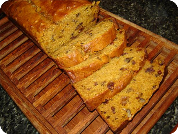 Spicy Pumpkin Bread with Dates, Nuts &amp; Raisins