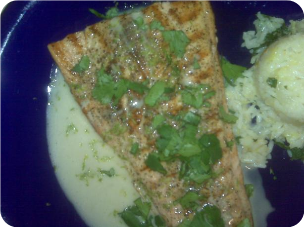Grilled Salmon With Lime Butter Sauce