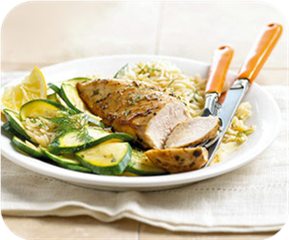 Herbed chicken, orzo, & zucchini 