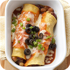 Three Bean Enchiladas