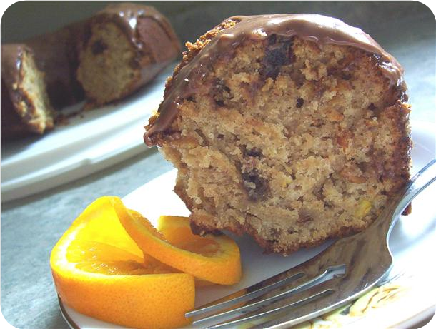 Sesame Spice Cake With Chocolate Orange Glaze