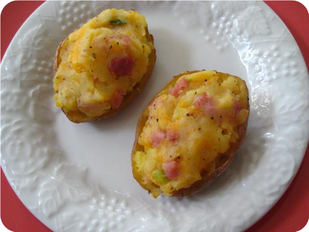 Ham and Cheese Stuffed  Potatoes