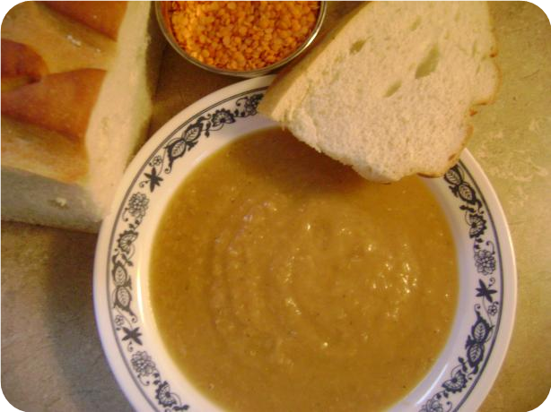 Rustic Red Lentil Soup (Only 4 Ingredients)
