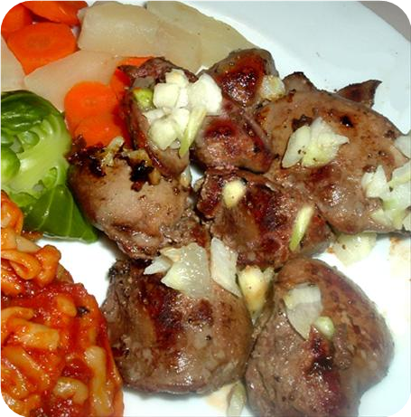 Stolen Garlic Chicken Livers