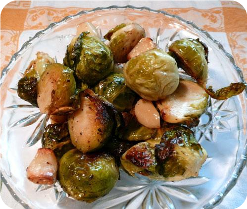 Roasted Brussels Sprouts and Garlic
