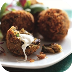Crispy Eggplant Fritters with Smoked Mozzarella