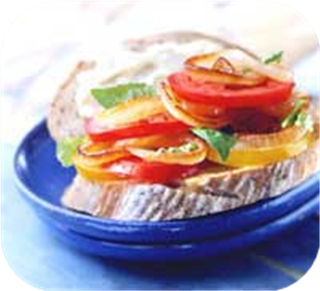 Sauteed onion & tomato sandwiches 