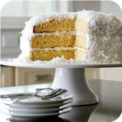 Classic coconut cake with frosting 