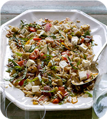 Orzo with roasted vegetables 