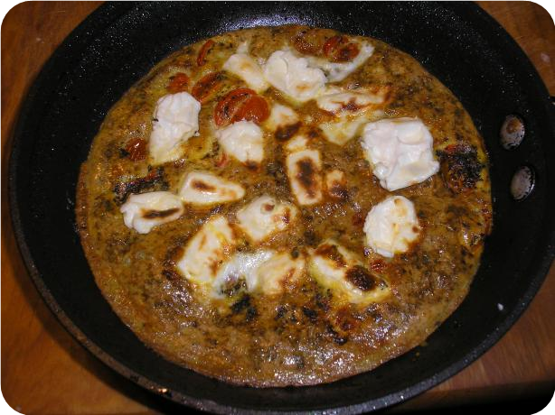Basil, Tomato, Cream Cheese Frittata Recipe