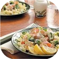 Creamy Swordfish on Noodles