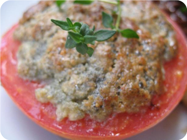 Grilled Blue Cheese-Crusted Tomatoes