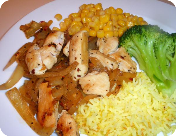 Low-Fat Chicken With Caramelized Onions