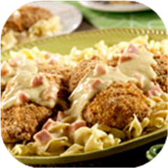 Crunchy Chicken with Ham Sauce