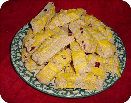 Lemon , Cranberry Biscotti With  a Hint of Cardamom
