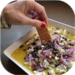 Blue Cheese with Capers and Red Onion