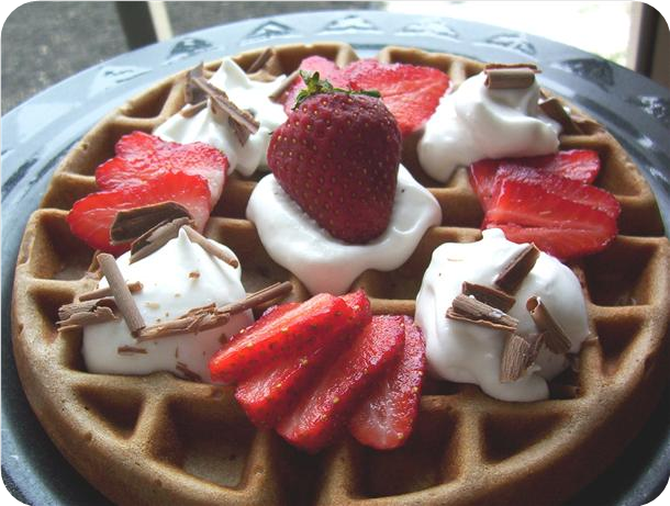 Chocolate Strawberry Waffles
