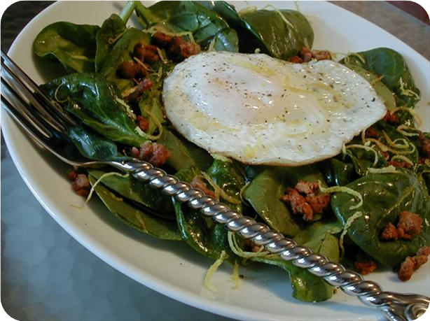 Warm Spinach and Sausage Salad