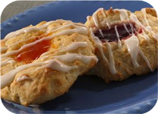 Glazed Fruit-Filled Drop Biscuits