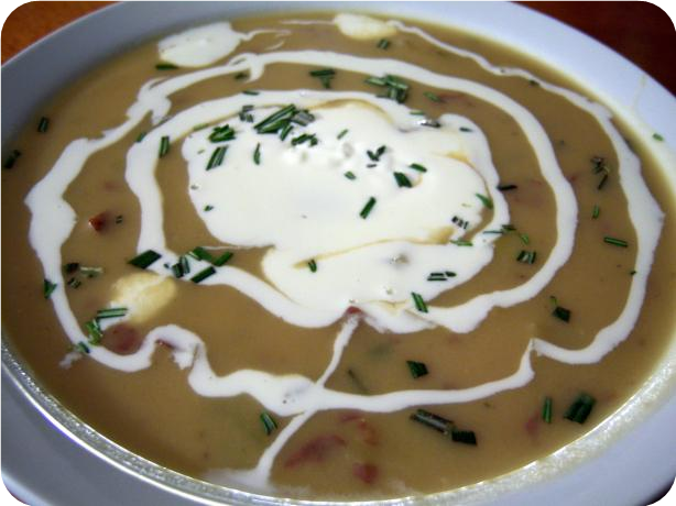 Potato, Leek, and Roasted Garlic Soup