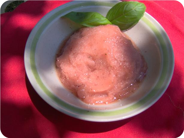 Strawberry Basil Sorbet