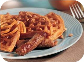 Pumpkin Waffles with Maple-Apple Syrup