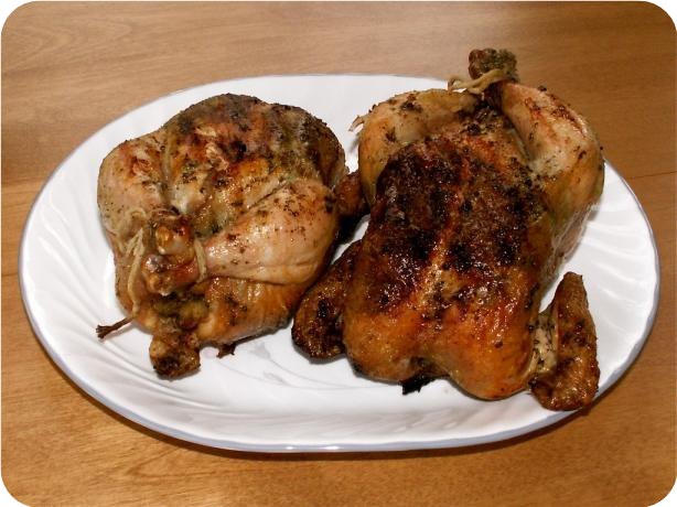 Grilled Cornish Game Hens W/Ginger Butter