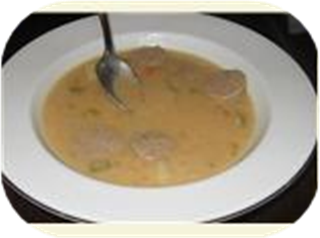 Cheesy Bratwurst and Beer Soup