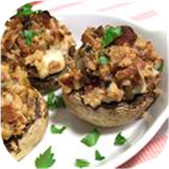 Blue Bacon Stuffed Mushrooms
