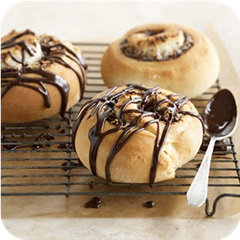 No-knead chocolate and coconut rolls 