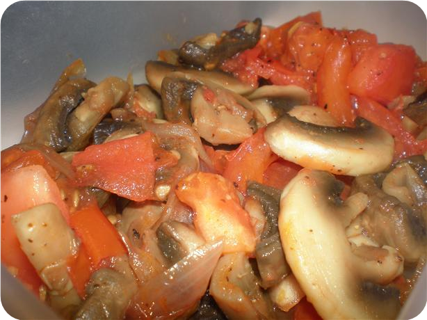 Mushroom, Tomato and Onion Saute